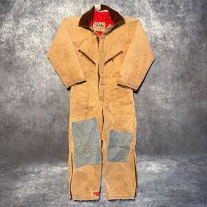 Vintage Walls Blizzard Pruf Kids Youth 8 Brown Insulated Duck Canvas Coveralls